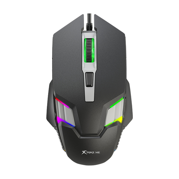 Xtrike Me Mouse Gaming GM-110 cu fir, Elite RGB, negru/gri/roșu/albastru