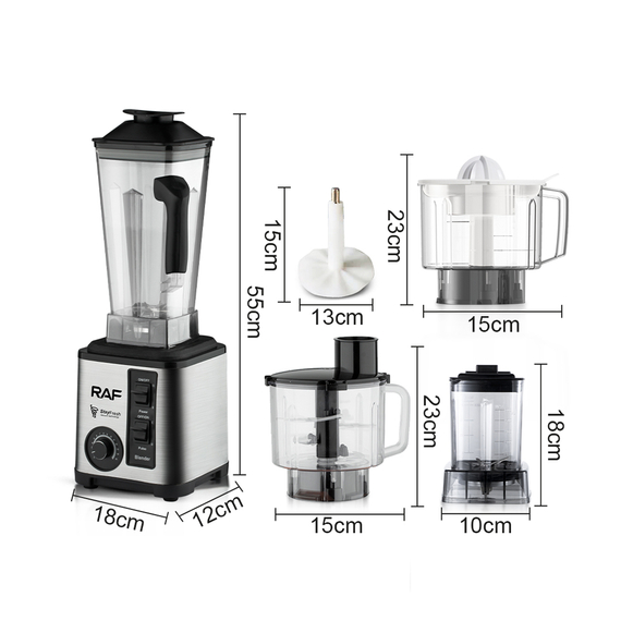 Raf Blender Set 5in1 R.2880, 3L, 2600W, Gri, 2 image