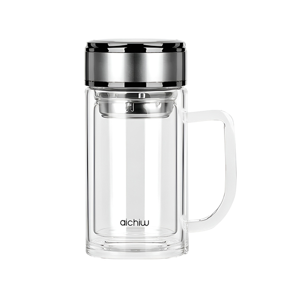 Aichiw cană termos din sticlă cu sistem de infuzie AI-D163 380 ML