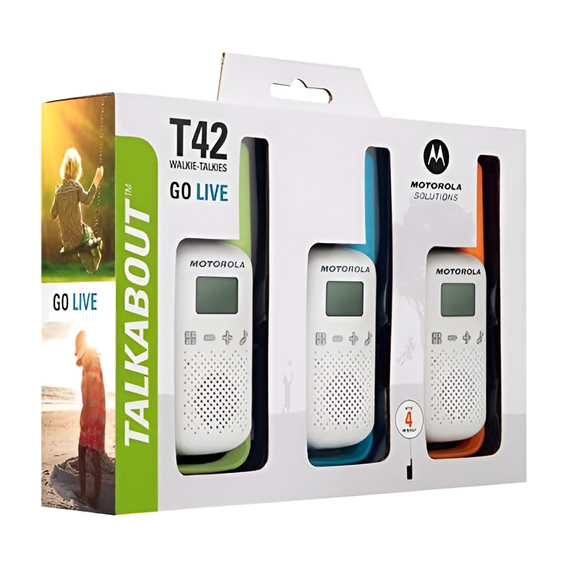 Motorola Walkie-Talkie TalkAbout T42, triplu, 16 canale, 4km, 2 image