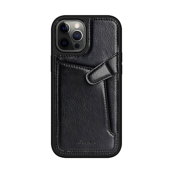 Nillkin Husă din piele Aoge iPhone 12 Pro Max, negru