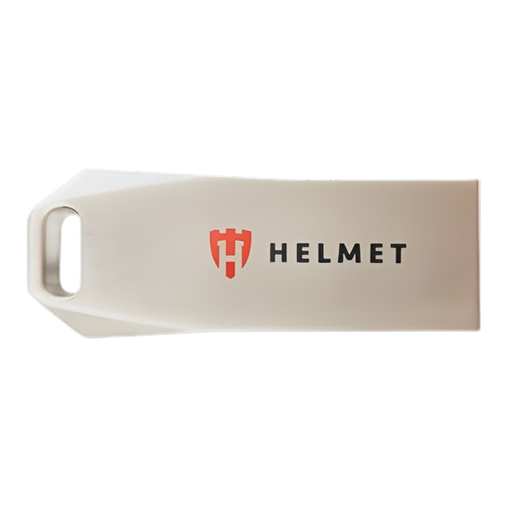 Helmet USB Drive 3.2 Metal Line 256 GB, argintiu