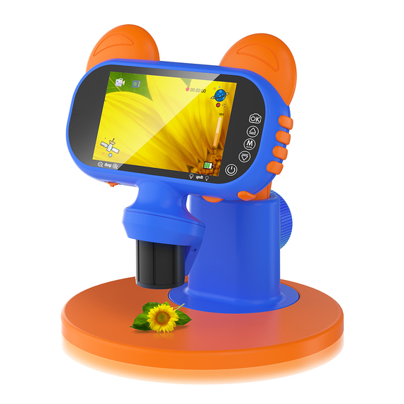 AUSEK Microscop digital pentru copii 4", 1080P, 2600mAh, albastru