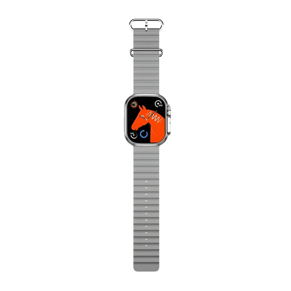 Charome Smart Watch HD Call T8s Ultra Max, cu 2 curele, argintiu, 2 image