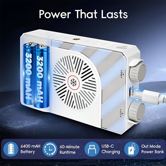 Portable LED Video Light 40W, Bi-Color (2500K-9000K), Rechargeable Battery, White, 2 image