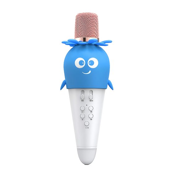 WOO Microfon Karaoke fără fir K5, 5W, albastru