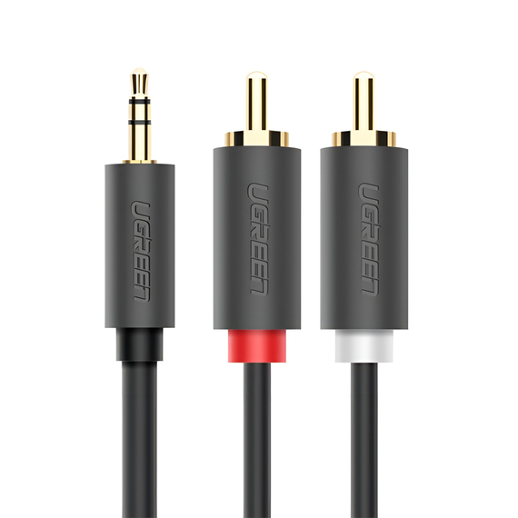 UGREEN Cablu audio de la 3,5 mm mascul la 2 RCA mascul 3 m | AV102, gri
