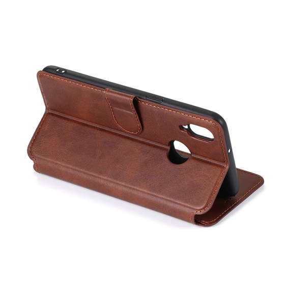 Carcasă pentru cască din piele TPU Nylon Samsung A10S, maro/roșu, 2 image