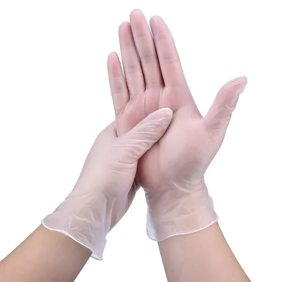 Mănuși de protecție din PVC M. 100pcs / cutie.