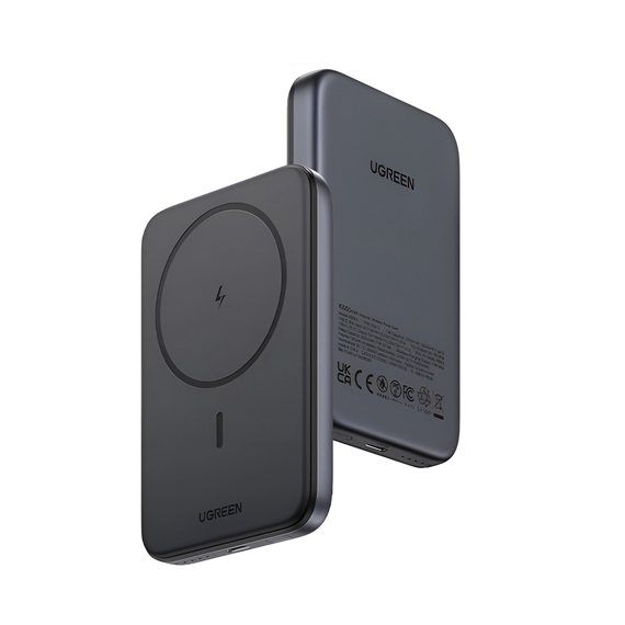 UGREEN Power Bank Mini Magnetic Wireless Qi 10000mAh, 20W, gri spațial, 2 image
