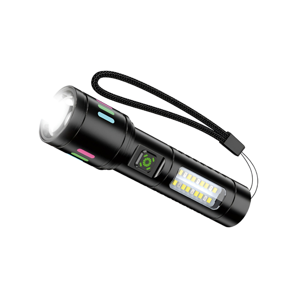 KAKU KSC-1578 Lanternă LED multifuncțională cu zoom telescopic, negru