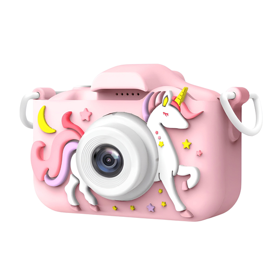 Cameră digitală pentru copii Unicorn cu microSD, roz