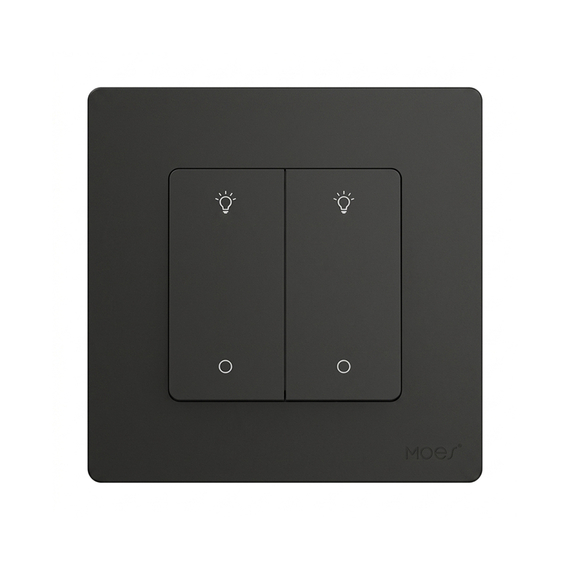 Moes Zigbee Star Ring Smart Dimmer Switch 2 Gang (Neutral Required), Grey