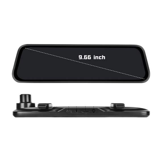DVR Full-Screen Streaming cu lentile duble față și spate 2.5D, operare cu ecran tactil cu unghi larg mare, ecran de 10 inch, negru, 2 image