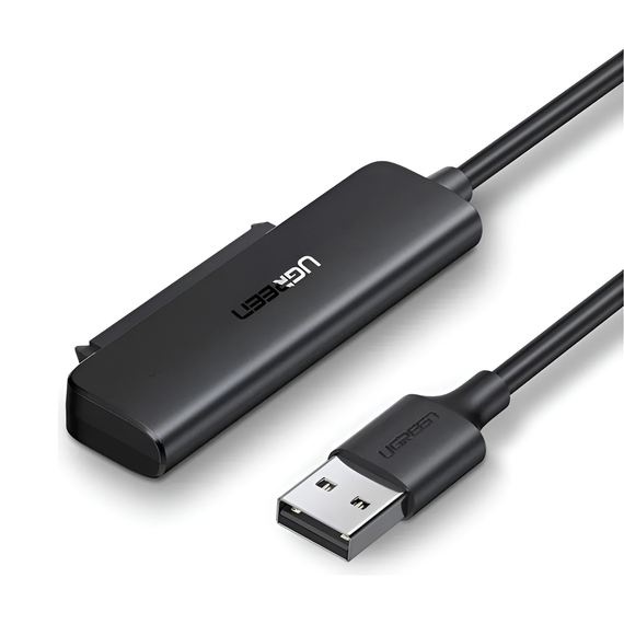 UGREEN Adaptor USB-A 3.0 la 2.5" SATA III, suport UASP, S.M.A.R.T, TRIM, până la 5Gbps, 50cm CM321, negru