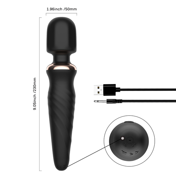 WINYI Cindy Wand Massager Vibrație IPX6 5 viteze, negru, 2 image
