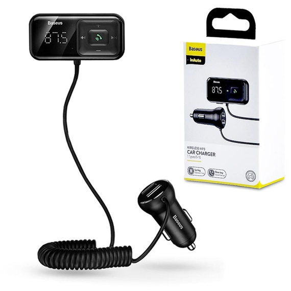 Baseus Încărcător auto MP3 Typed S-16 2xUSB 3.1A, negru, 2 image
