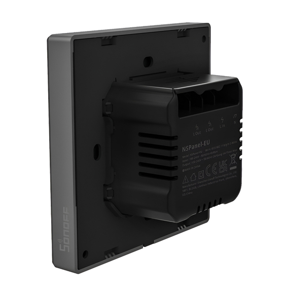 Sonoff Wi-Fi Dual-Channel Smart Scene Wall Switch NSPanel (fir neutru), negru, 3 image