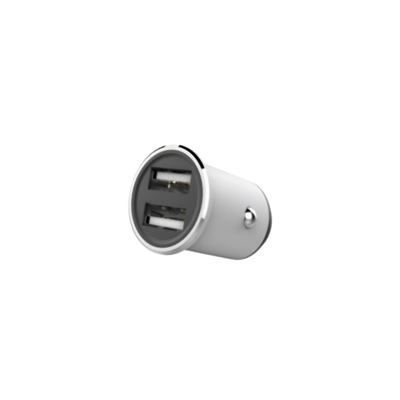 Încărcător auto pentru cască cu cablu Lightning 2xUSB 2.4A , argintiu, 2 image