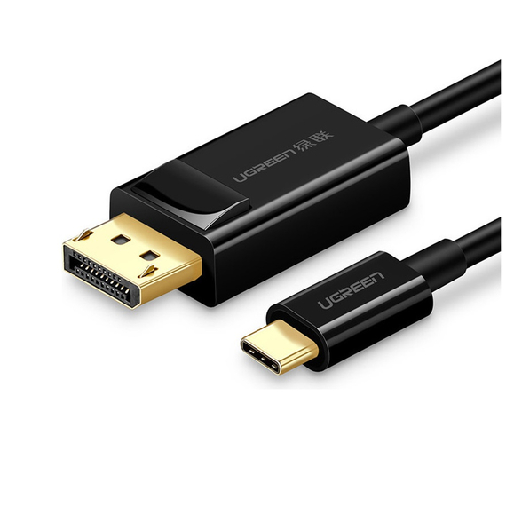 UGREEN Cable Type-C to DisplayPort 4K@30Hz Thunderbolt 3 Compatible 1.5M MM139, Black, 2 image