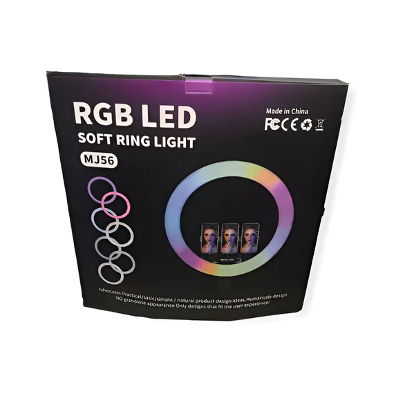 Selfie Ring RGB Light 22" MJ56 with Tripod 2.1m, Bag and Remote Control, 3 image