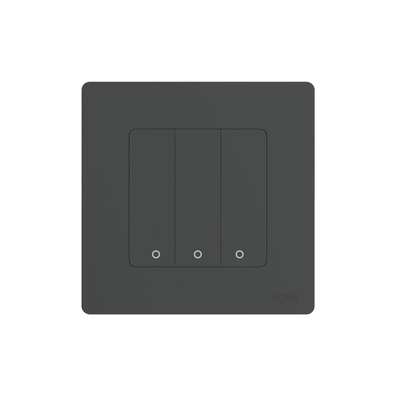 Moes Zigbee Star Ring Smart Push Button Switch 3 Gang (Neutral Required), Grey