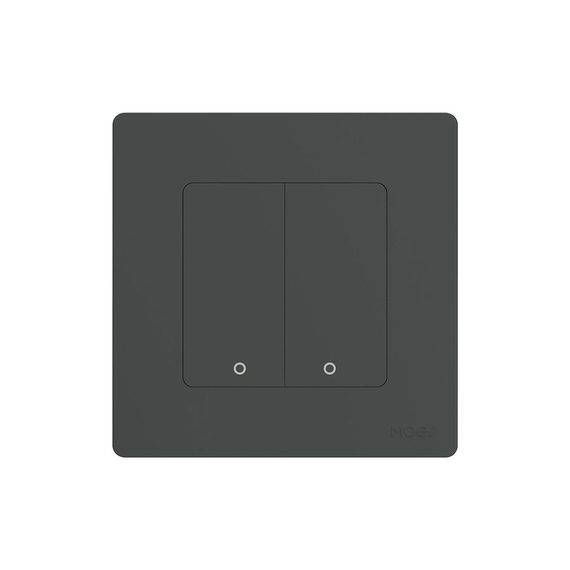 Moes Zigbee Star Ring Smart Push Button Switch 2 Gang (Neutral Required), Grey