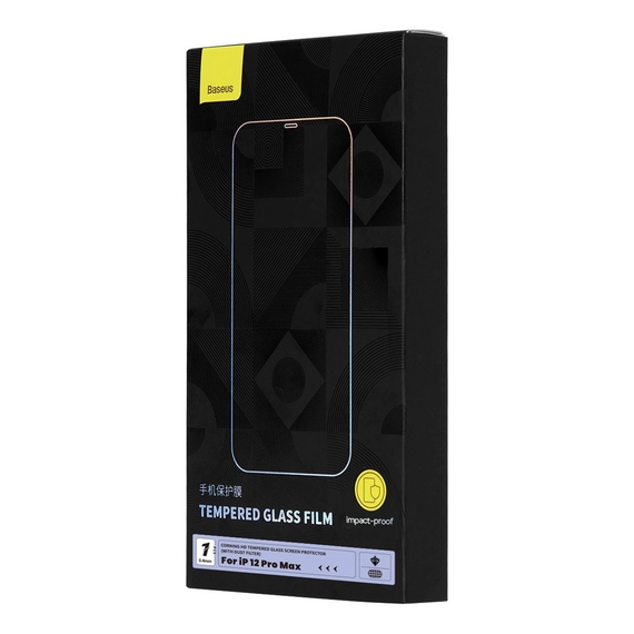 Baseus Full Cover Tempered Glass Screen Protector for Apple iPhone 12 Pro Max, 2 image