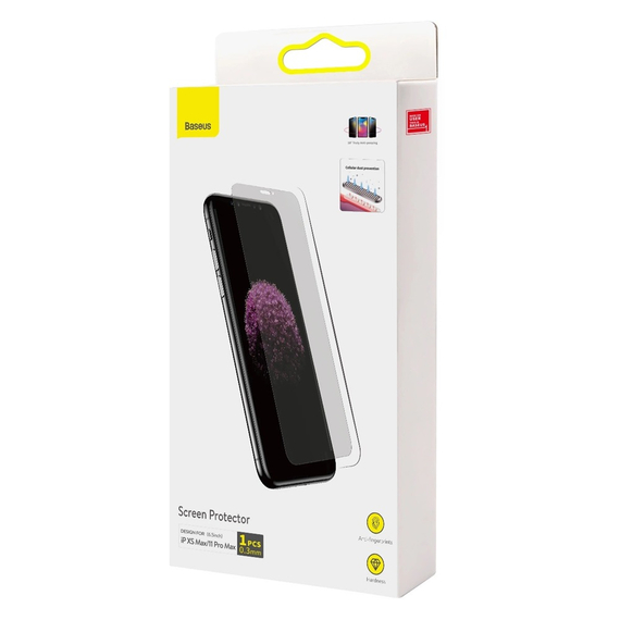 Baseus Full Cover Tempered Glass Screen Protector for Apple iPhone 11 Pro Max, 2 image