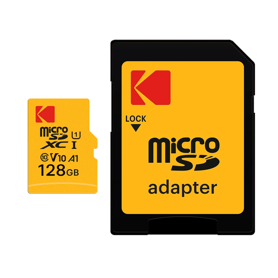 Kodak MicroSDXC MicroSD 128GB UHS-I U1 V10 A1 + adaptor
