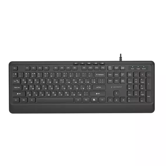 Keyboard Gembird KB-MCH-05-CYRL, Slimline, 12 FN keys, 5 multimedia keys, Chocolate type, 1.8m, USB