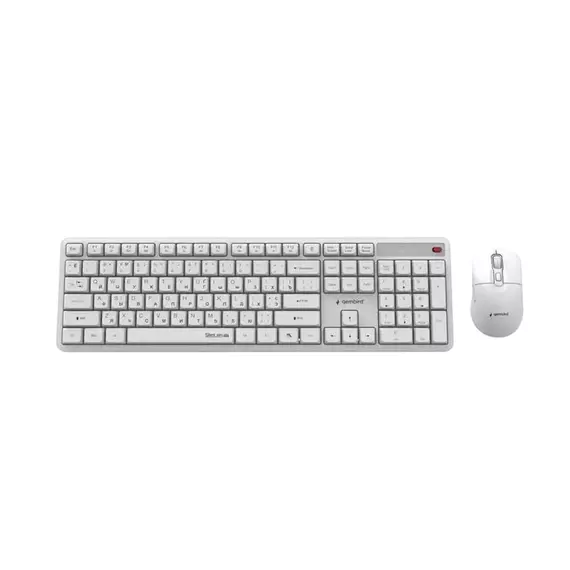 Wireless Keyboard & Mouse Gembird Silent key Pro Business KBS-WMS-01-W-CYRL, Silent, Slim , 5000dpi,