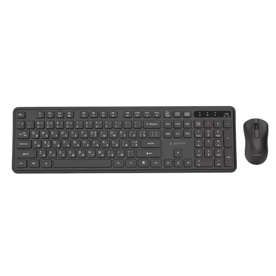 Wireless Keyboard & Mouse Gembird Slim Pro Business KBS-WPS-01-CYRL, Chocolate, 1200dpi, 3 buttons,