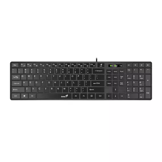 Tastatură Genius SlimStar 126, Cu fir, Negru