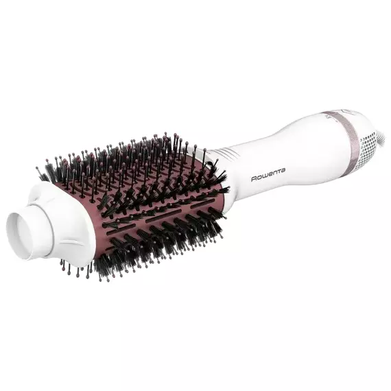 Uscător de păr-perie Rowenta Volumizer Oval Brush CF6135F0, 800 W, Alb | Roz