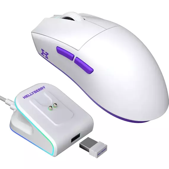 Gaming Mouse HATOR Hellyberry HM47, Alb | Violet
