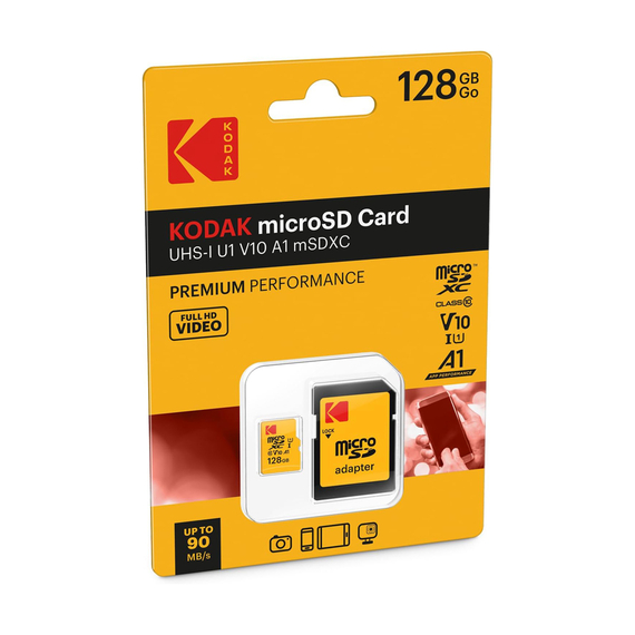 Kodak MicroSDXC MicroSD 128GB UHS-I U1 V10 A1 + adaptor, 2 image
