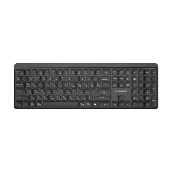 Wireless Keyboard Gembird Slim Pro Business KB-WPS-03-CYRL, Chocolate, 2.4Ghz, EN/RU, Black