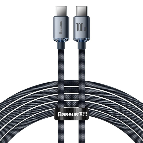 Baseus Cable Type-C to Type-C 100W 2m Crystal Shine Series, Black