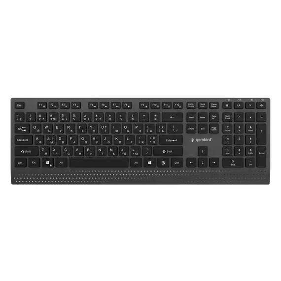 Keyboard Gembird KB-MCH-06-CYRL, Slimline, Chocolate type, 1.8m, USB-A + C, EN/RU, Black