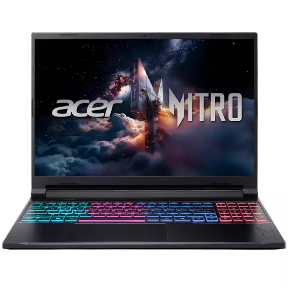 Laptop Gaming 16" Acer Nitro V 16S AI ANV16S-41, Obsidian Black, AMD Ryzen 7 260, 16GB/512GB, Linux eShell