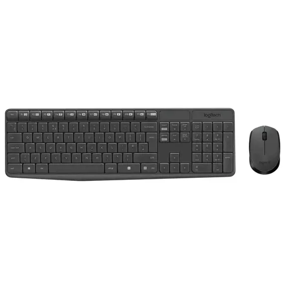 Set Tastatură + Mouse Logitech MK235, Fără fir, Gri