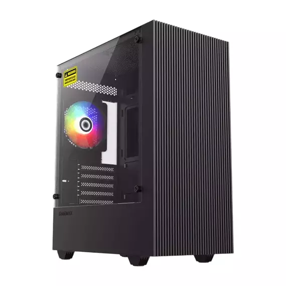 Case mATX GAMEMAX Edge, w/o PSU, 0.45mm, 1x120mm FRGB, Front Mesh, Tempered Glass, Dust Filter, 1xUS