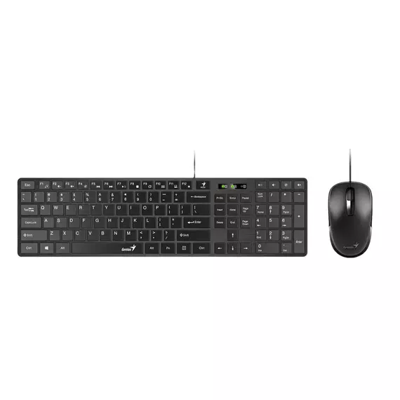Set Tastatură + Mouse Genius SlimStar C126, Cu fir, Negru