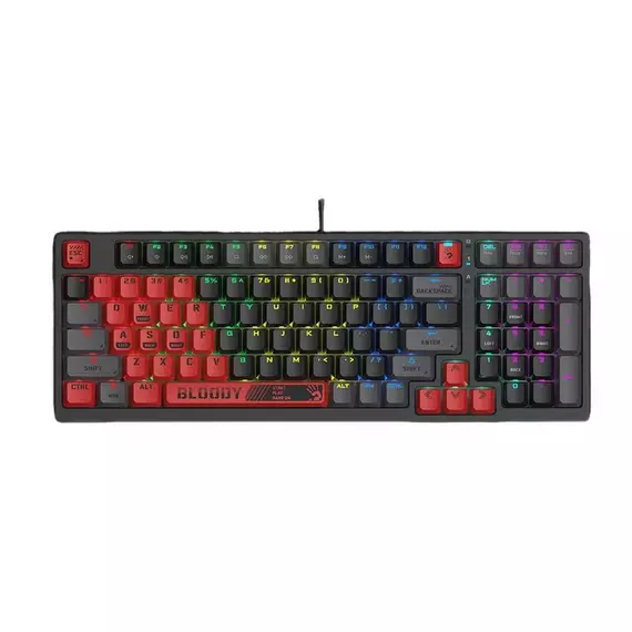 Tastatură Bloody S98 Sports, Cu fir, Roșu