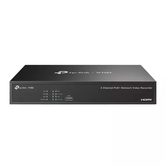 Înregistrator video TP-LINK VIGI NVR1004H-4P, Negru