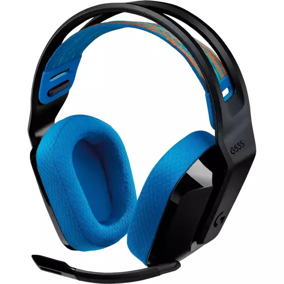 Căști gaming Logitech G535, Fără fir, Negru | Albastru