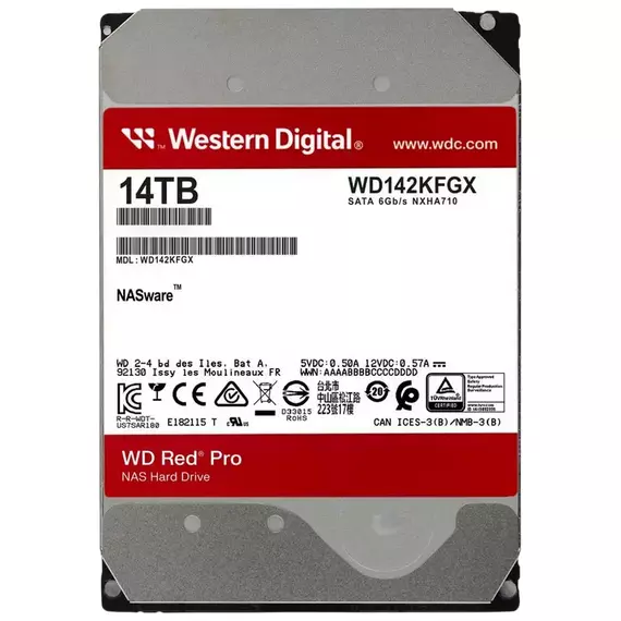 Unitate HDD Western Digital WD Red Pro, 3.5", 14 TB 