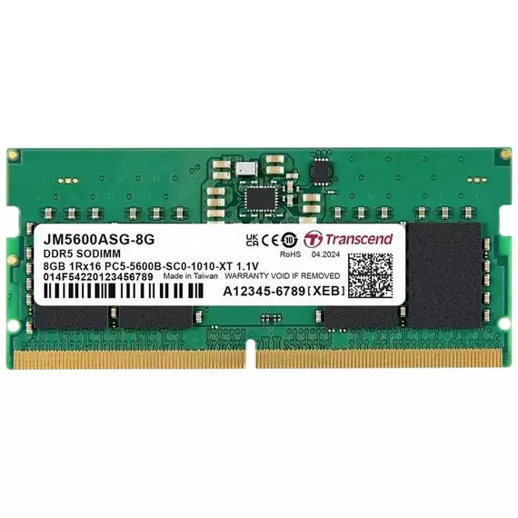 Memorie RAM Transcend JM5600ASG-8G, DDR5 SDRAM, 5600 MHz, 8GB, JM5600ASG-8G