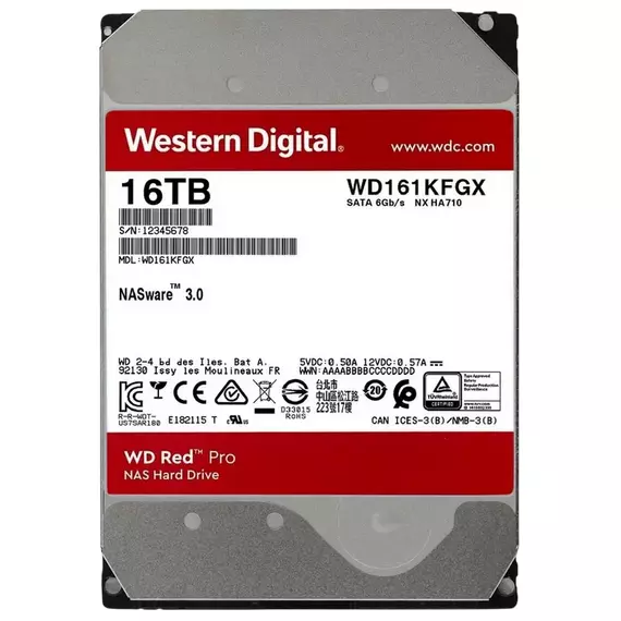Unitate HDD Western Digital WD Red Pro, 3.5", 16 TB 